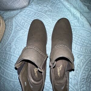 Easy Spirit Brown Braided Strap Heeled Ankle Boots